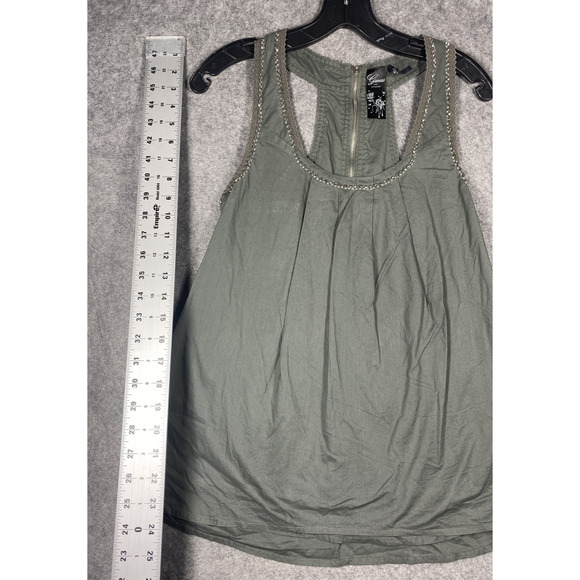 Vintage Guess Top Womens Small Grey White Tank Racerback Studded Trim Lot 2 - Picture 3 of 16
